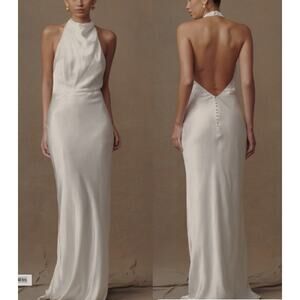 Meshki White Halter Maxi Dress